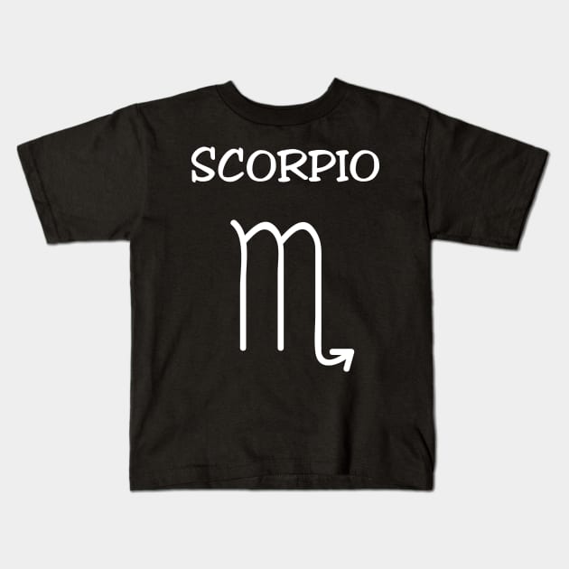 Scorpio Zodiac Sign Kids T-Shirt by JevLavigne